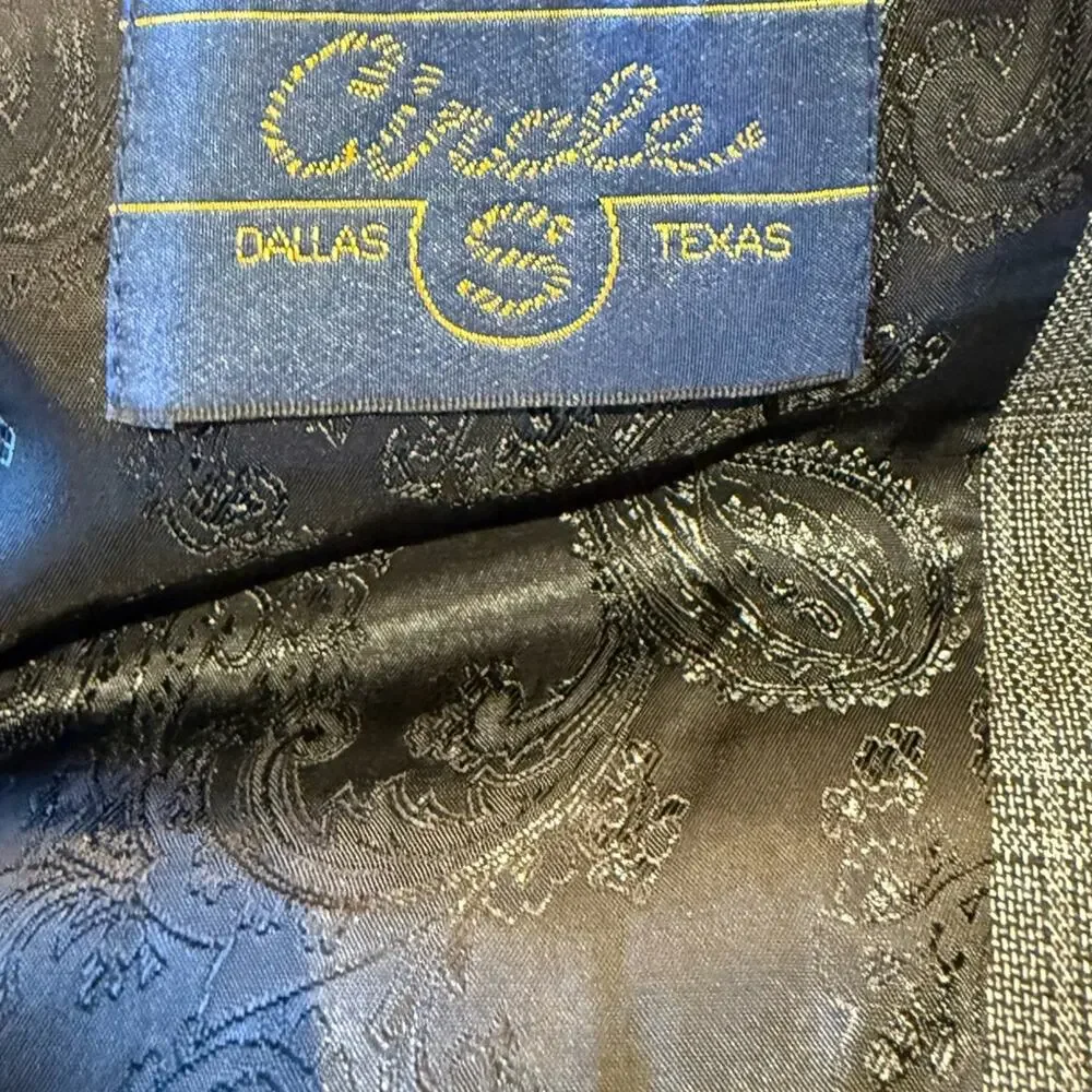 Circle S Men's 44R Western Style Gray Windowpane Blazer